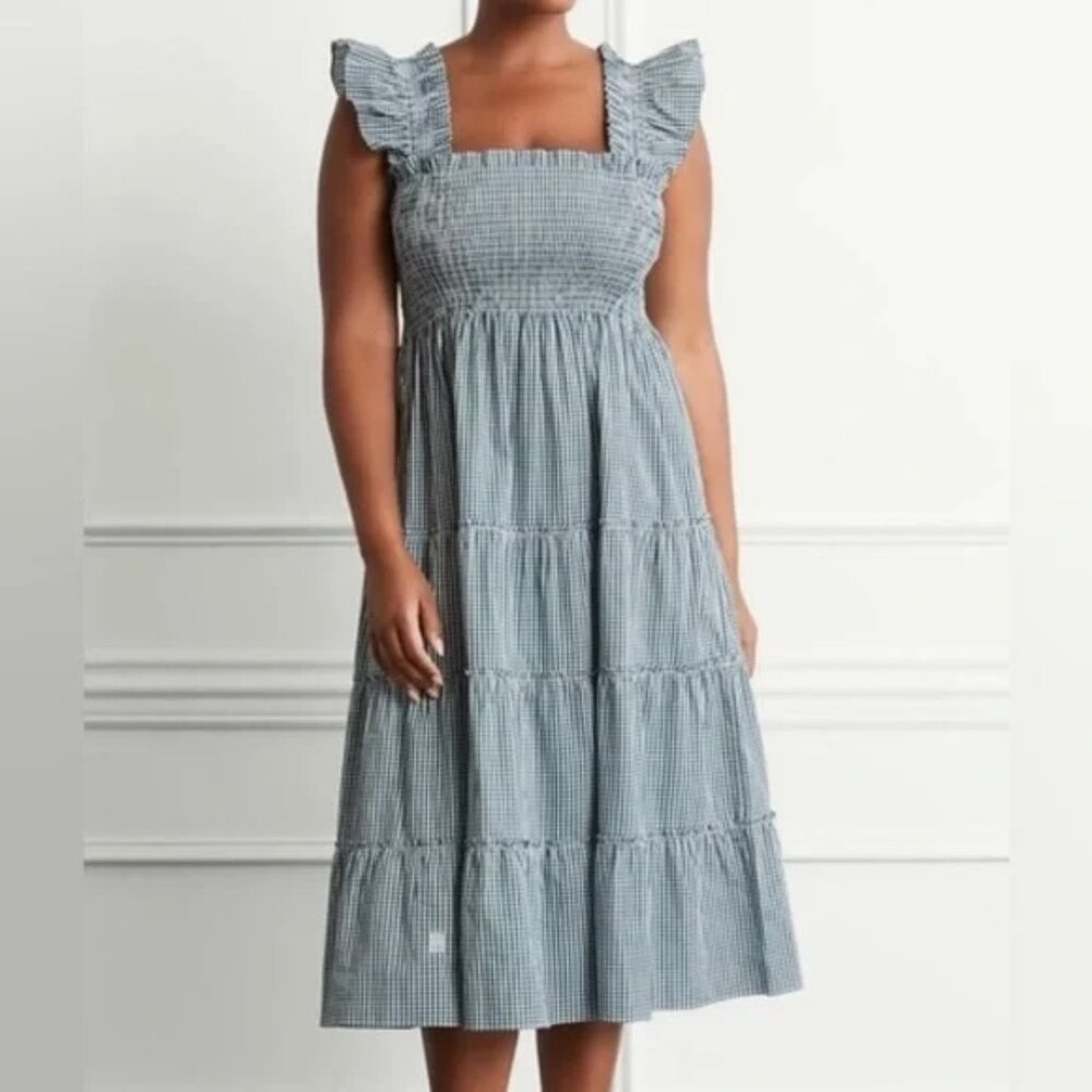 HILL HOUSE M Ellie Nap Dress in Emerald Gingham